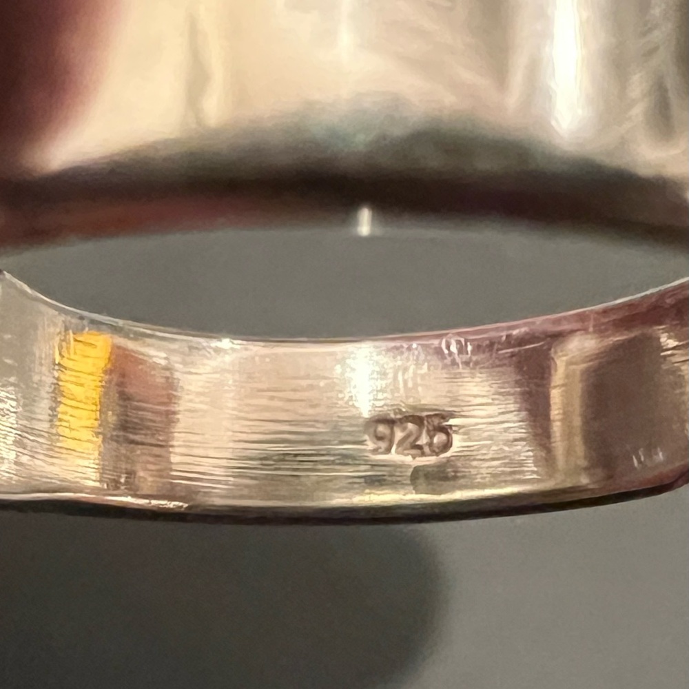 Sterling Silver Ring With Large Rectangular Moons… - image 7